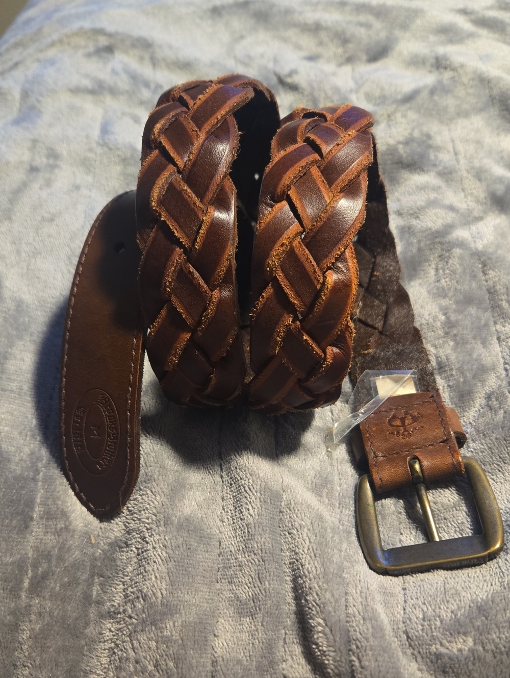 BROOKS BROTHERS-Braided Brown Leather Belt-Size M